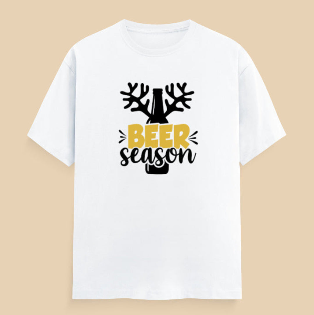 White t-shirt with 'Beer Season' design