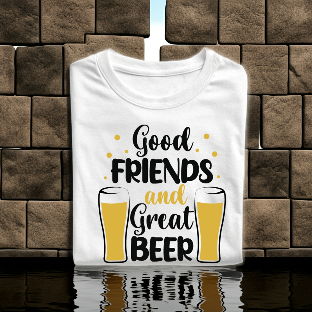 Good Friends And Great Beer | Unisex Classic Crew T-Shirt | White