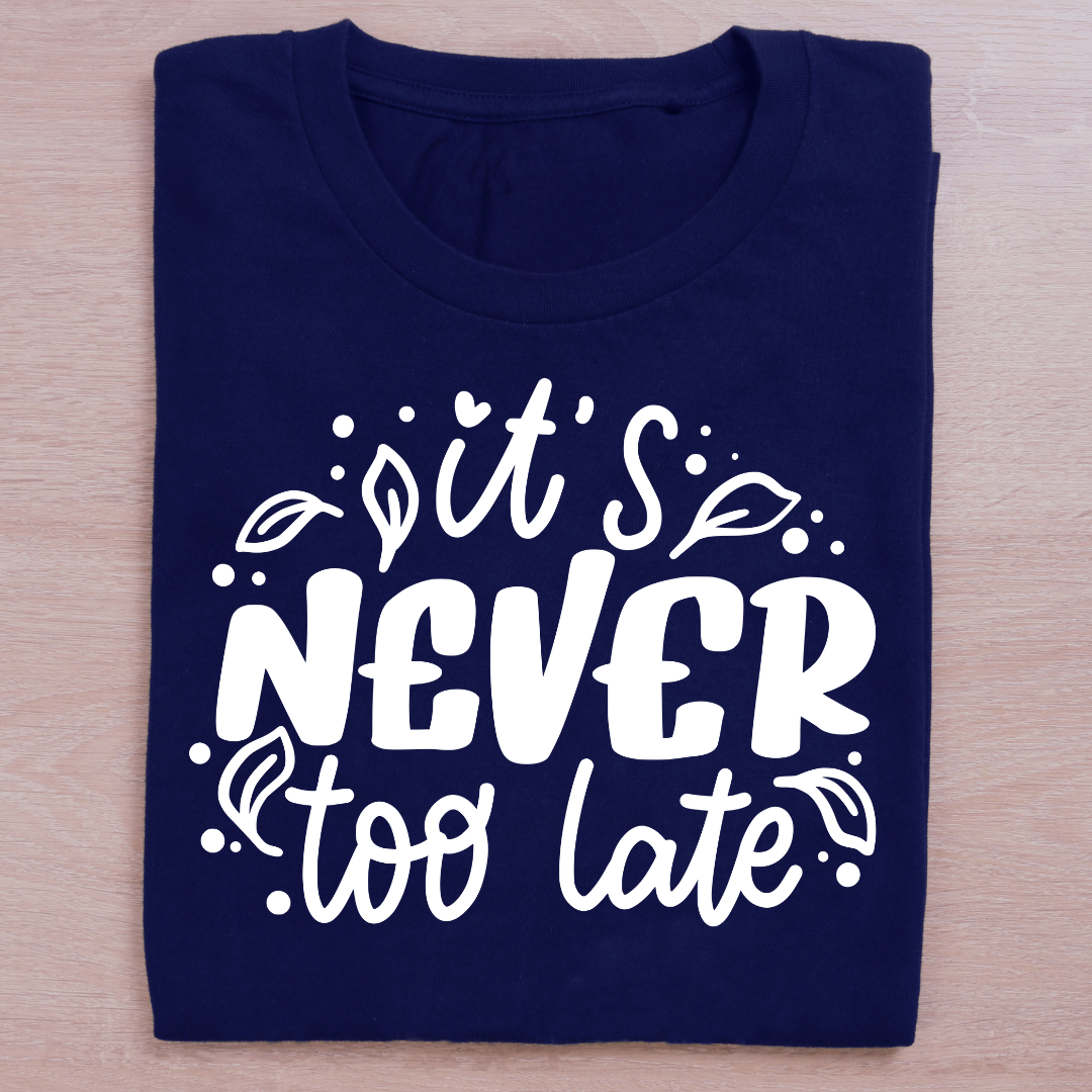It's Never Too Late | Black, Navy Blue