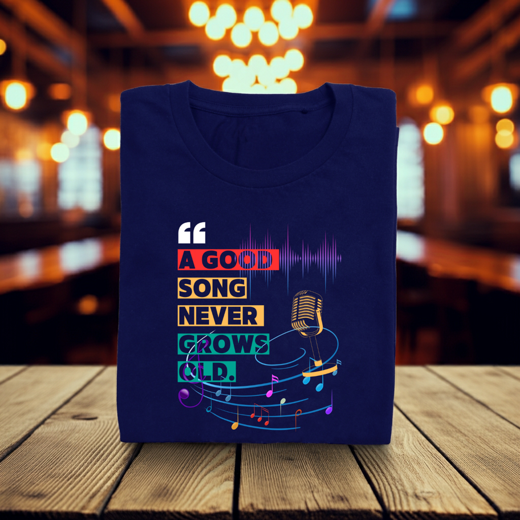 Good Song Never Grows Old | Unisex Classic Crew T-Shirt | Navy Blue