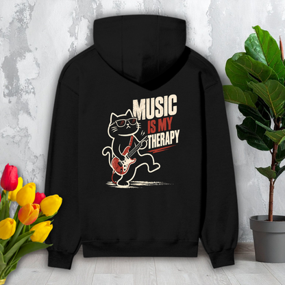 Music My Therapy Unisex Hoodie (Back Print)