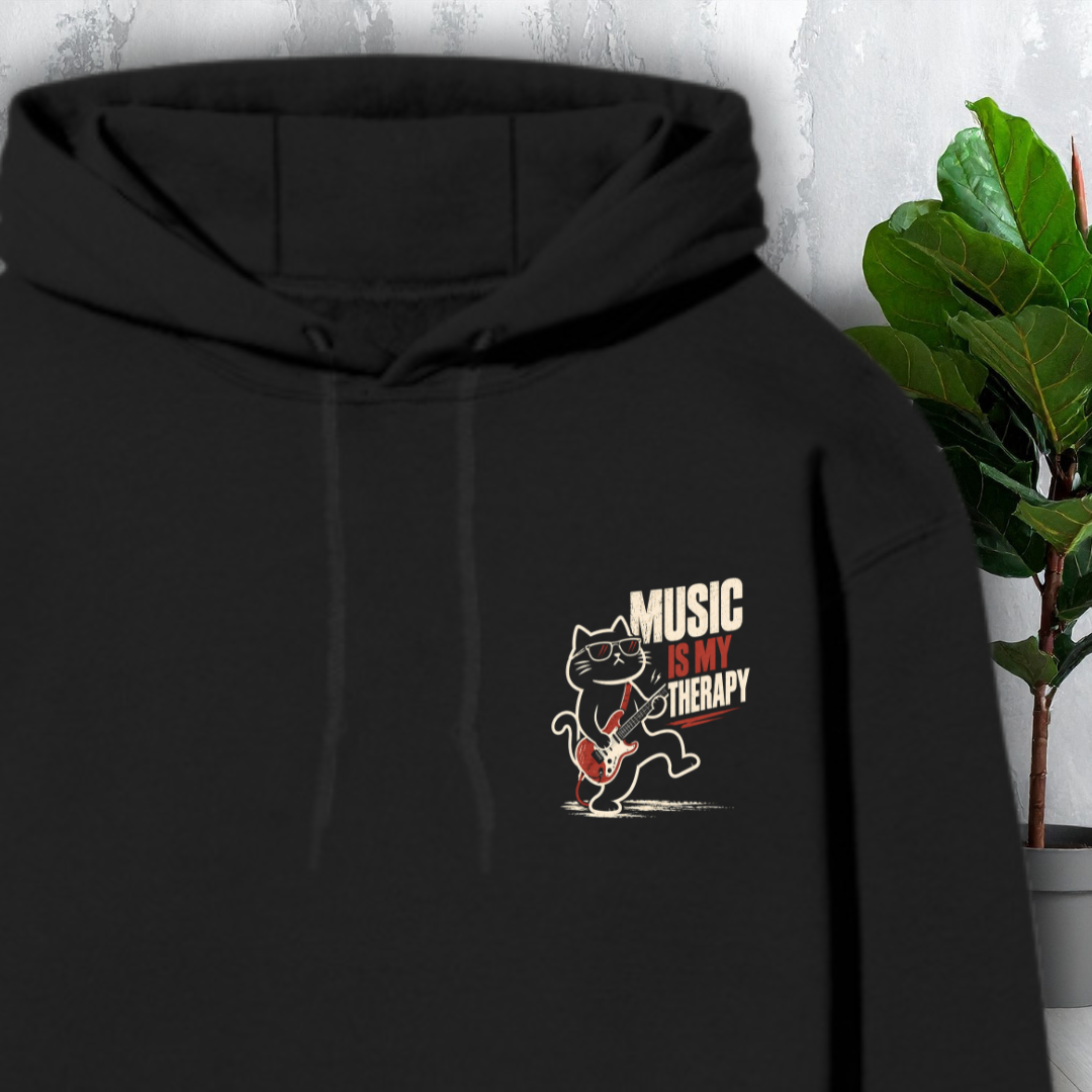 Music My Therapy Unisex Hoodie (Back Print)