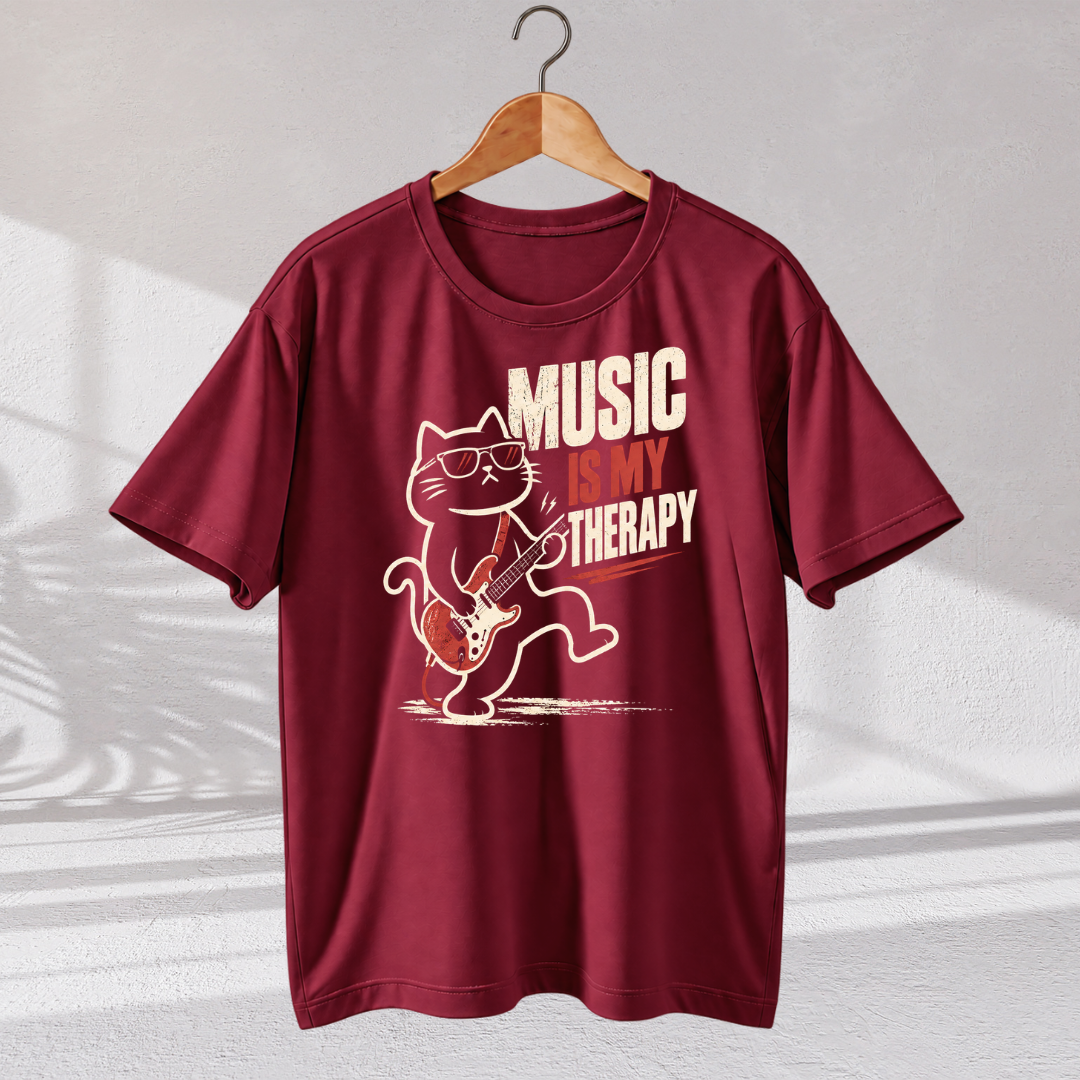 Music My Therapy Unisex Classic Crew T-Shirt