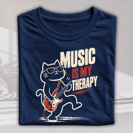 Music My Therapy Unisex Classic Crew T-Shirt