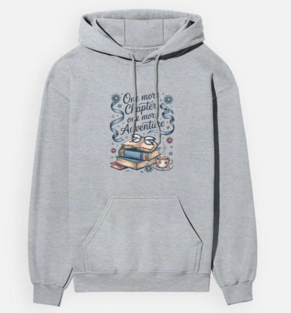 Gray hoodie with a graphic design on a white background
