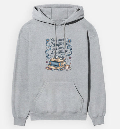 Gray hoodie with a graphic design on a white background