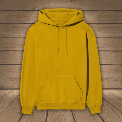 Yellow hoodie on a wooden background