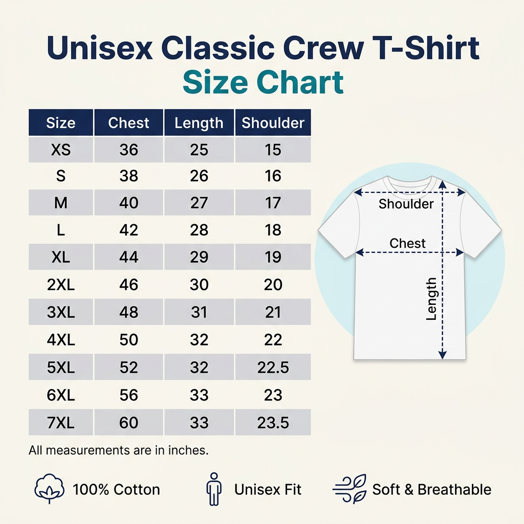 New classic crew size chart awaiting verification