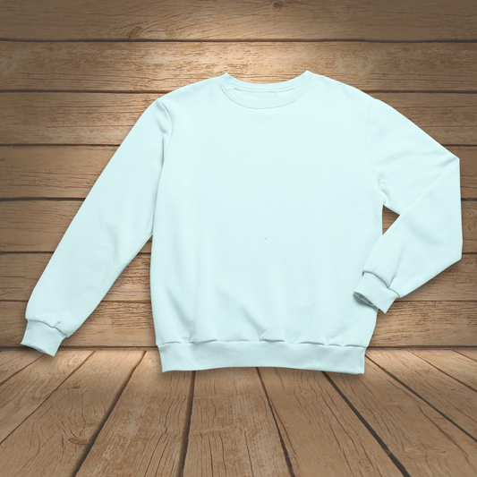 Mint sweatshirt on a wooden surface